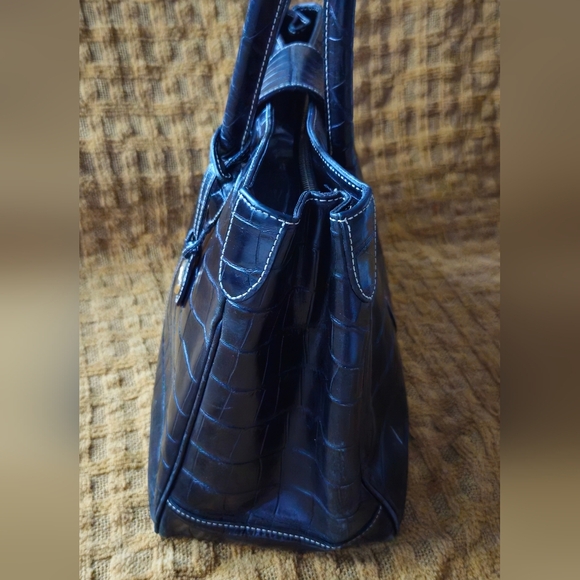 Dooney & Bourke Black Crocodile-Embossed Satchel - Picture 9 of 15